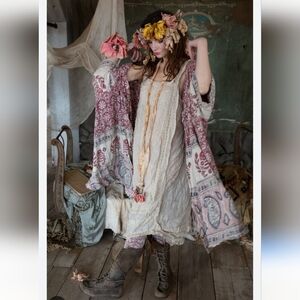 Magnolia Pearl Cotton Jersey Kimi Koat with Raw Edges, Double Lined Oversized